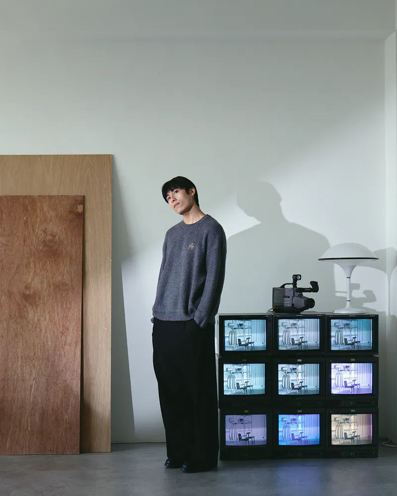 P.B.P - SPECKLED KNIT SWEATER - DARK GRAY