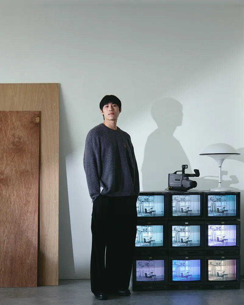 P.B.P - SPECKLED KNIT SWEATER - DARK GRAY