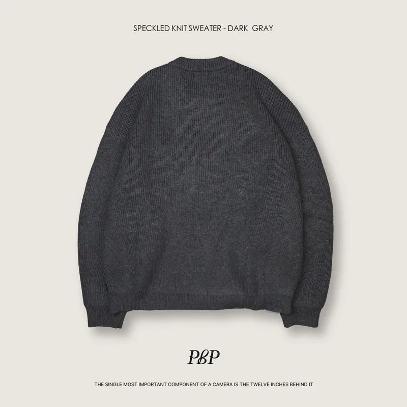 P.B.P - SPECKLED KNIT SWEATER - DARK GRAY