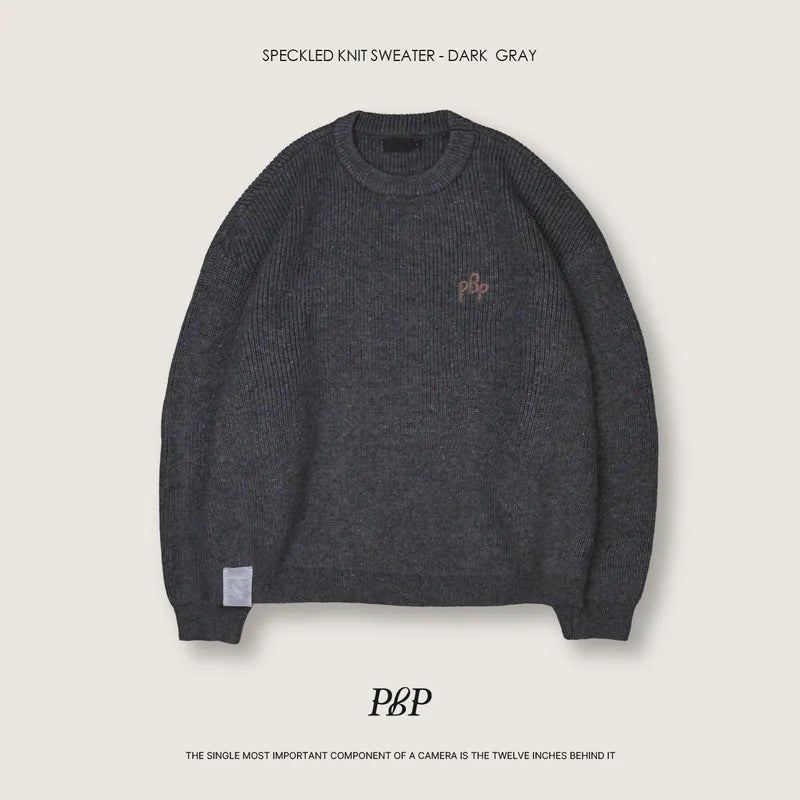 P.B.P - SPECKLED KNIT SWEATER - DARK GRAY