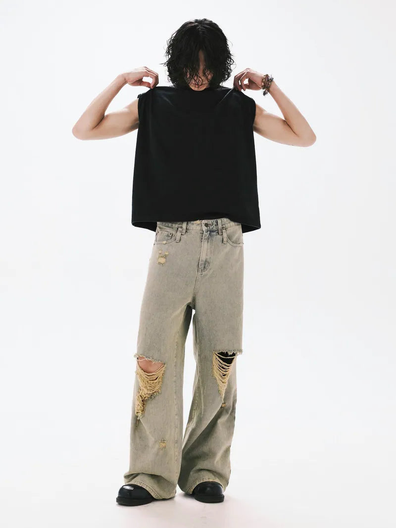 ANOWHEREMAN Baggy Destroy Denim Jeans