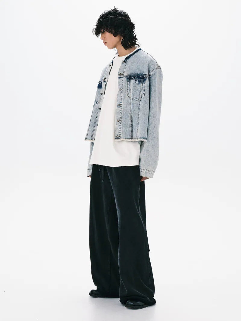 ANOWHEREMAN Washed Denim Jacket