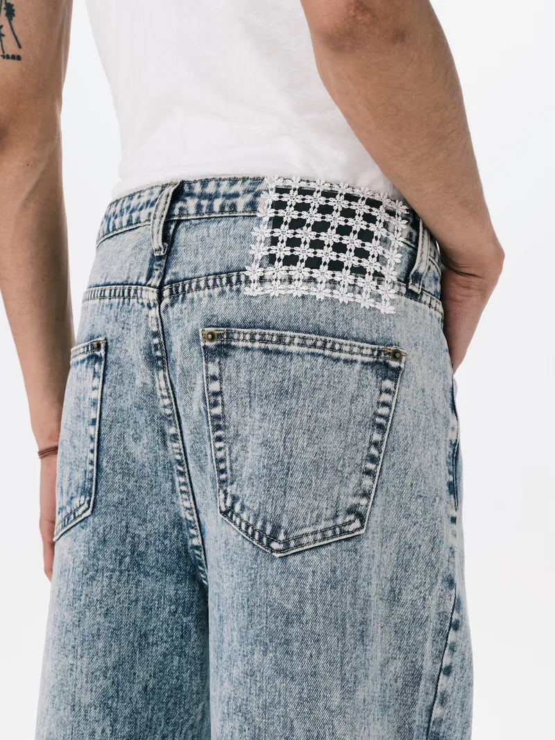 ANOWHEREMAN Washed Denim Jeans