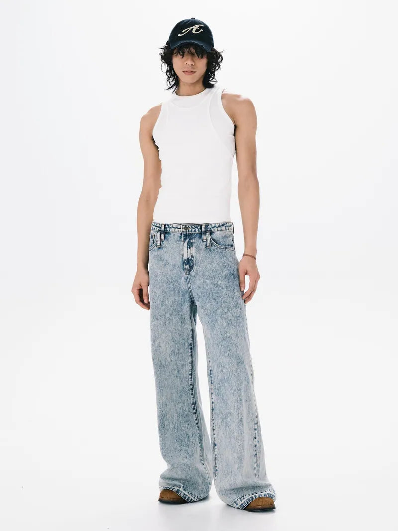 ANOWHEREMAN Washed Denim Jeans