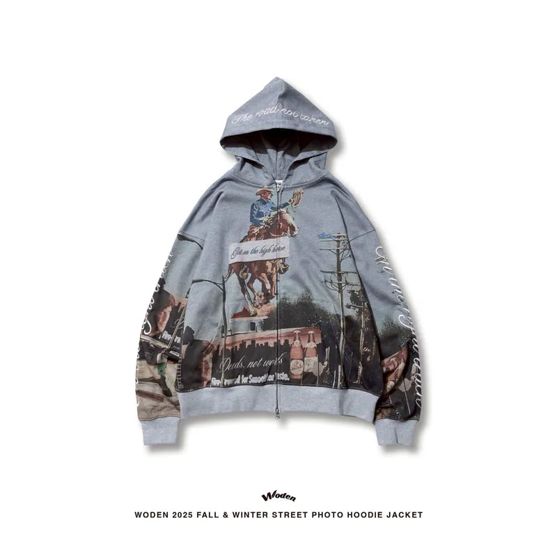 WODEN 2025 Fall & Winter 022 Street Photo Hoodie Jacket