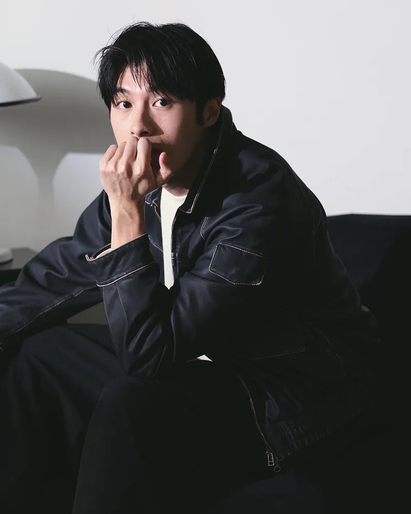 (預購)P.B.P - WASHED SHEEPSKIN LEATHER JACKET - BLACK