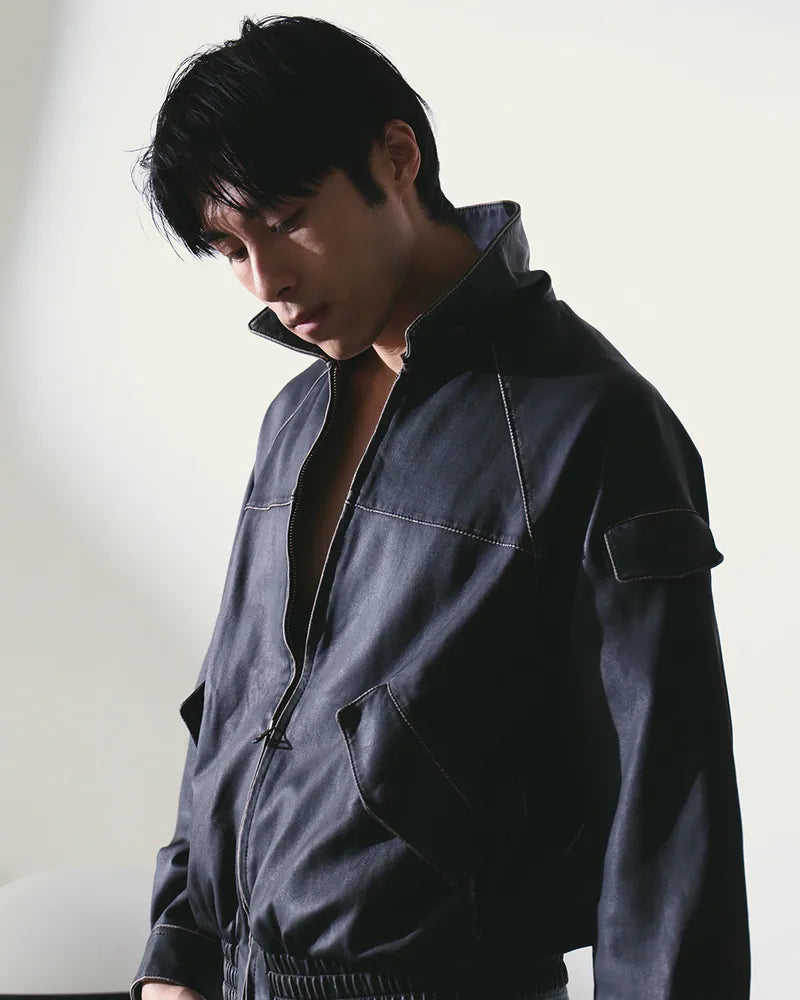 (預購)P.B.P - WASHED SHEEPSKIN LEATHER JACKET - BLACK