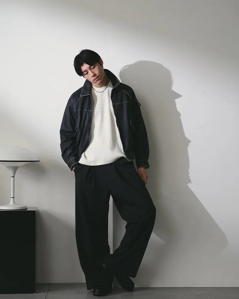 (預購)P.B.P - WASHED SHEEPSKIN LEATHER JACKET - BLACK