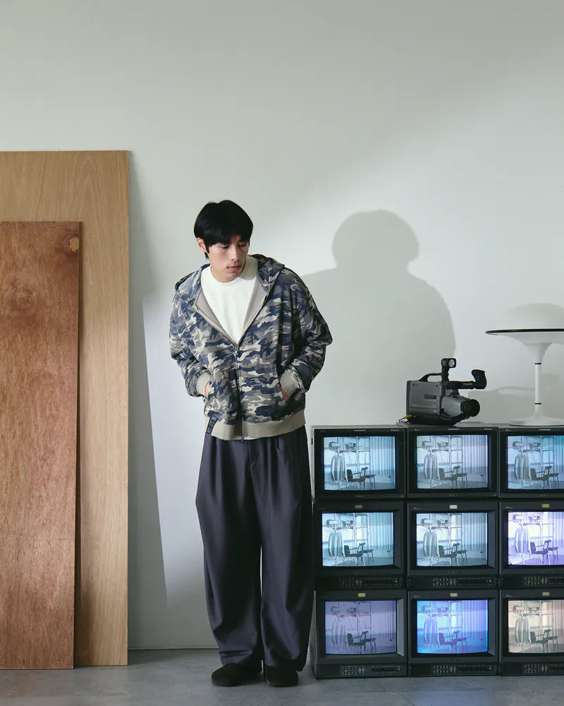 P.B.P - CURVED CUT TROUSERS - GRAY