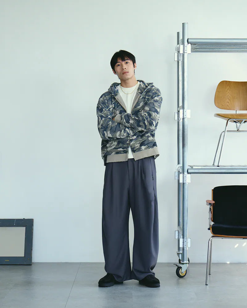 P.B.P - CURVED CUT TROUSERS - GRAY