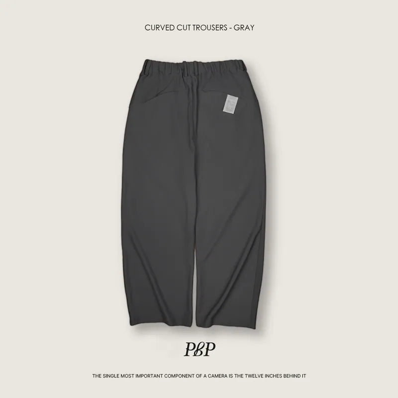 P.B.P - CURVED CUT TROUSERS - GRAY
