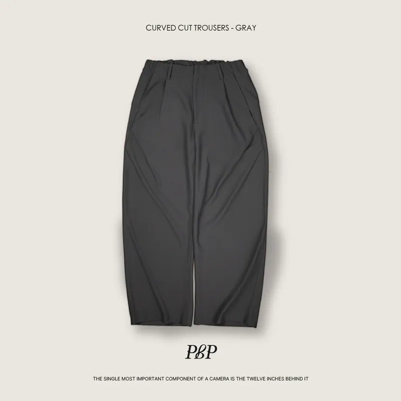 P.B.P - CURVED CUT TROUSERS - GRAY
