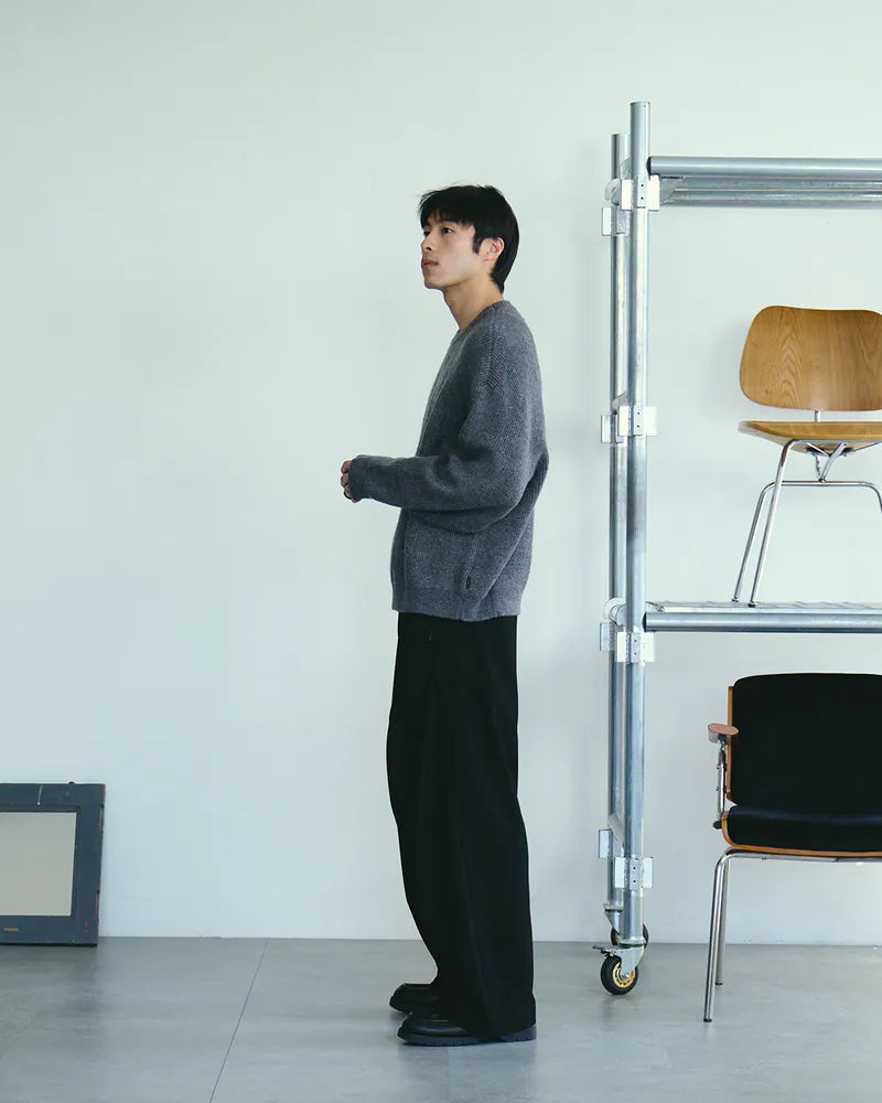 P.B.P - CURVED CUT TROUSERS - BLACK