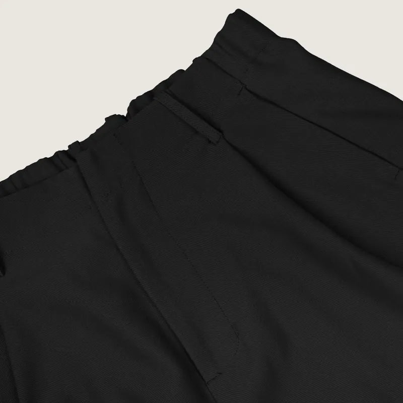 P.B.P - CURVED CUT TROUSERS - BLACK