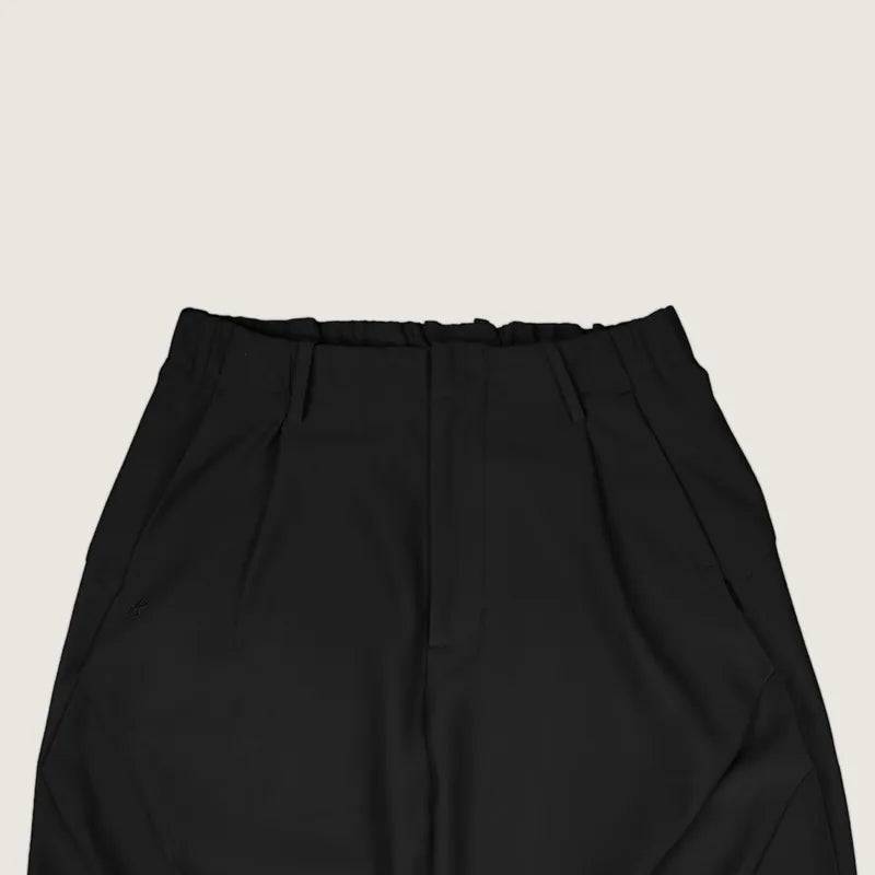 P.B.P - CURVED CUT TROUSERS - BLACK
