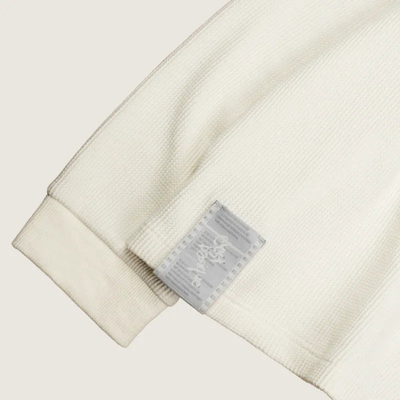 P.B.P - EMBROIDERY WAFFLE TEE - OFF WHITE