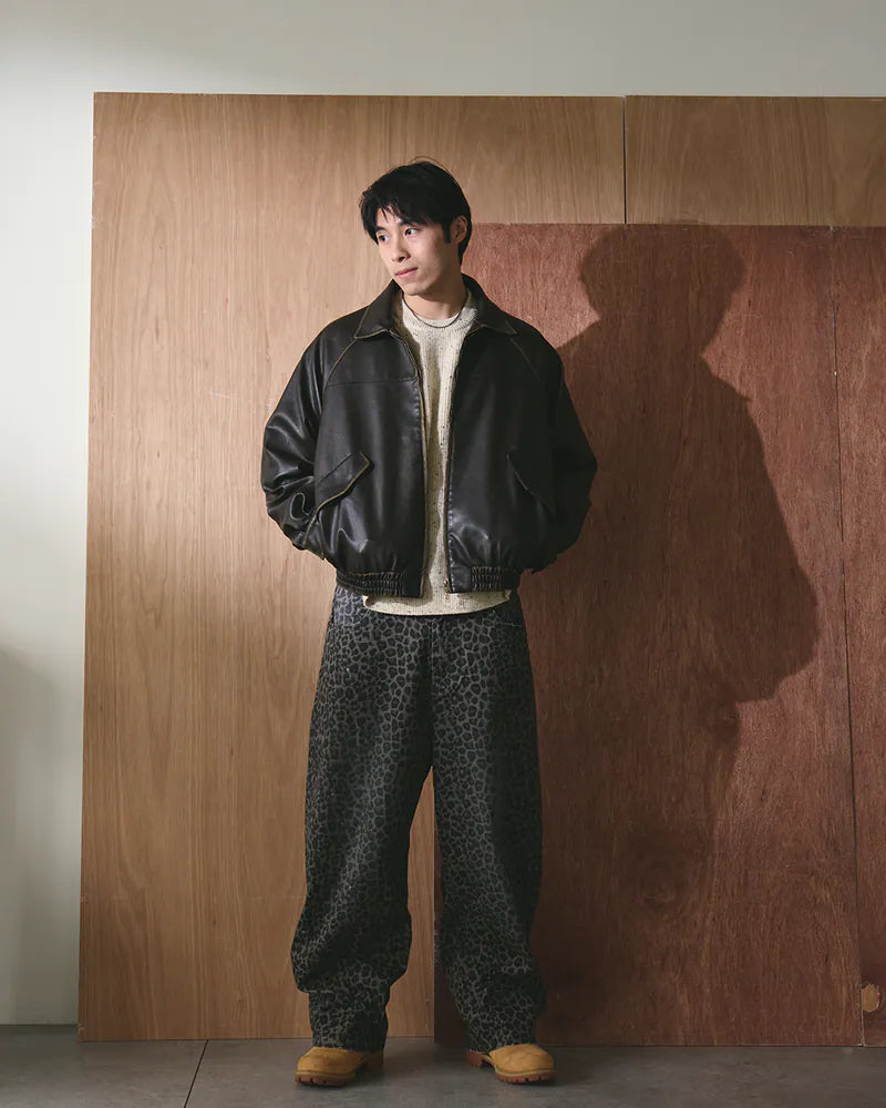 P.B.P - WASHED FAUX LEATHER JACKET - BROWN