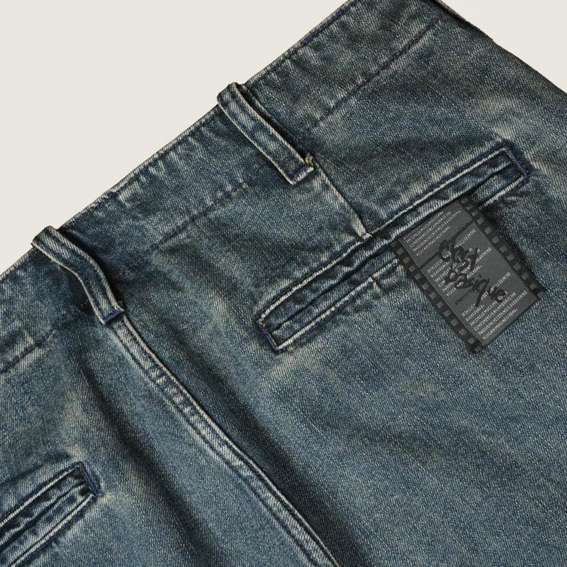 P.B.P - DENIM DOUBLE KNEE PANTS - BLUE