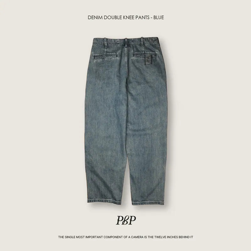 P.B.P - DENIM DOUBLE KNEE PANTS - BLUE
