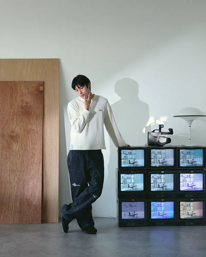 P.B.P - DENIM DOUBLE KNEE PANTS - BLACK