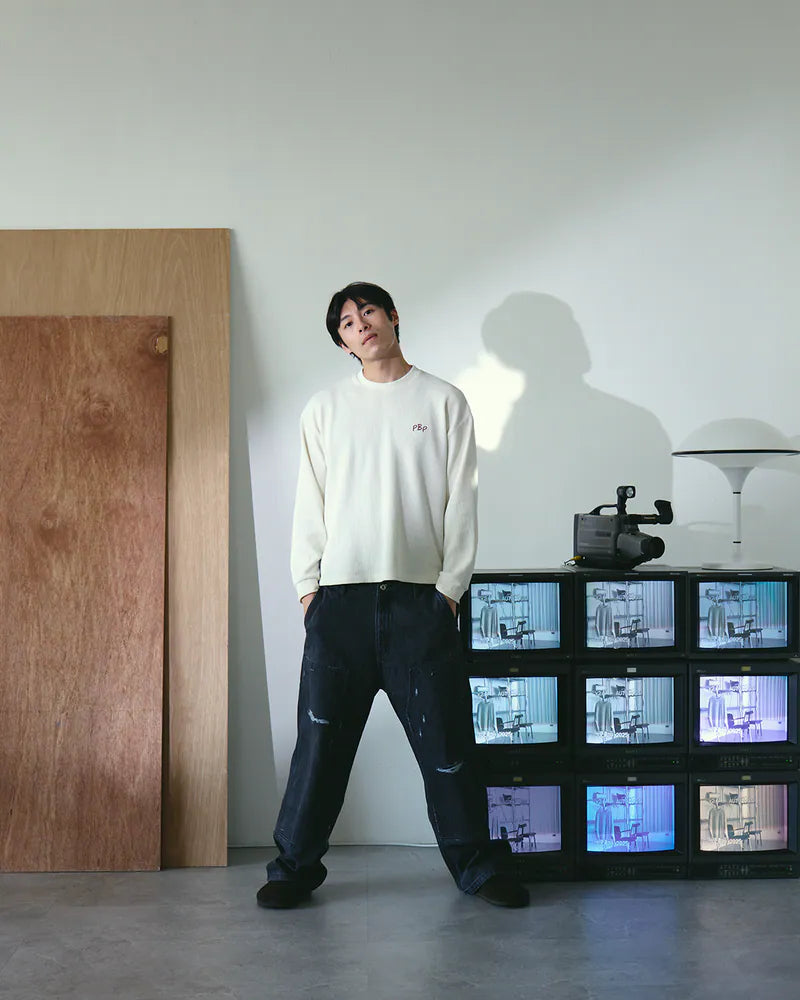 P.B.P - DENIM DOUBLE KNEE PANTS - BLACK