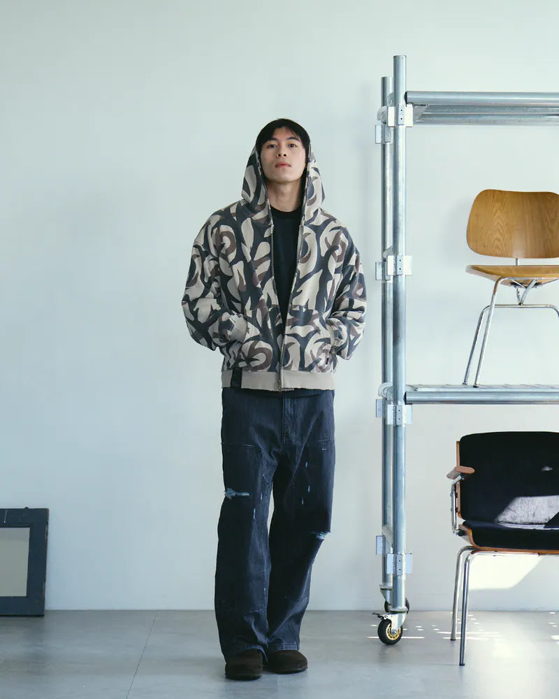 P.B.P - DENIM DOUBLE KNEE PANTS - BLACK