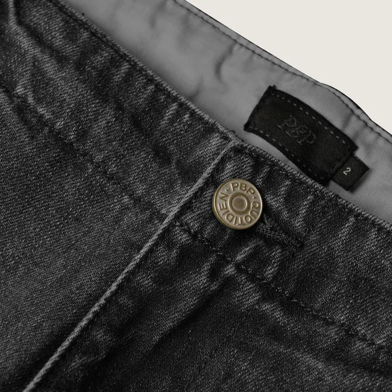 P.B.P - DENIM DOUBLE KNEE PANTS - BLACK