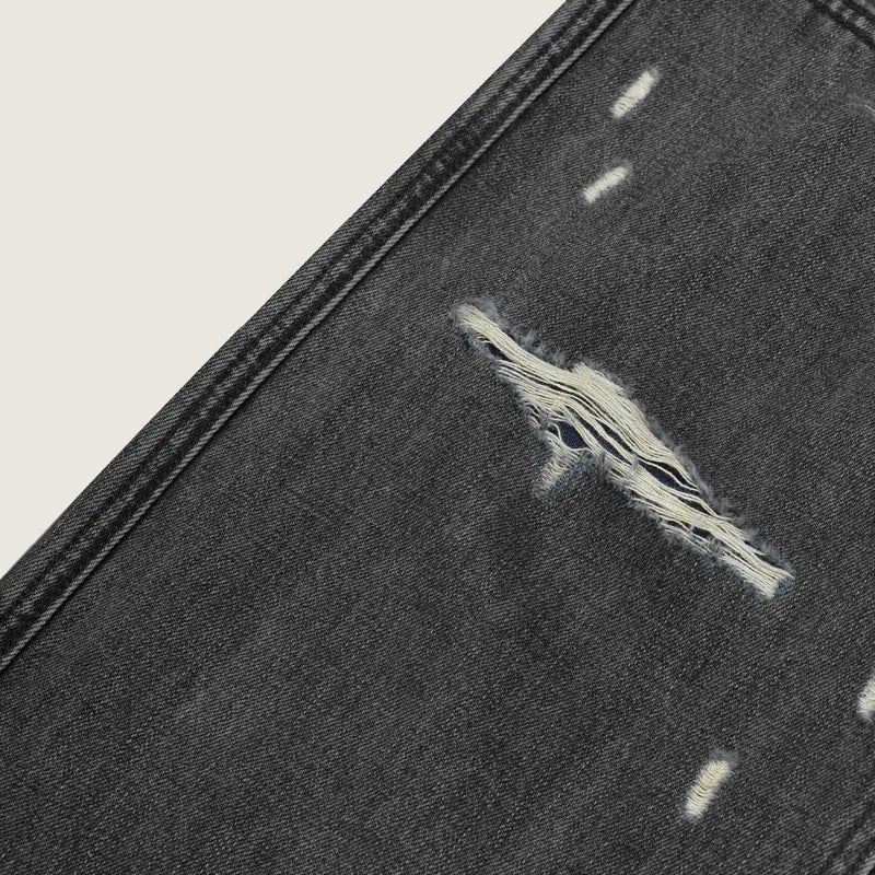 P.B.P - DENIM DOUBLE KNEE PANTS - BLACK