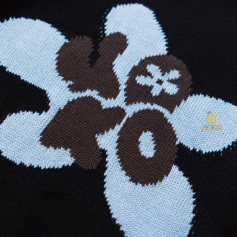YOKO Floral Contrast Knit Tee