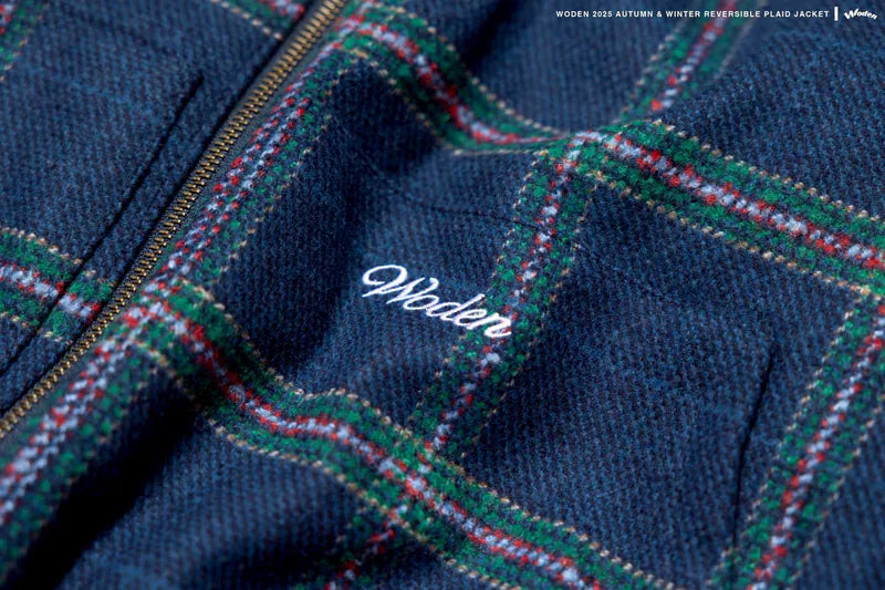 WODEN 2025 Autumn & Winter 012 Reversible Plaid Hoodie Jacket