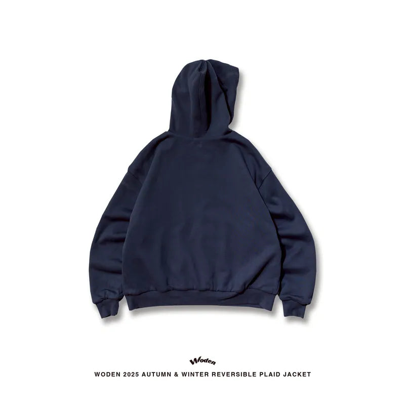 WODEN 2025 Autumn & Winter 012 Reversible Plaid Hoodie Jacket