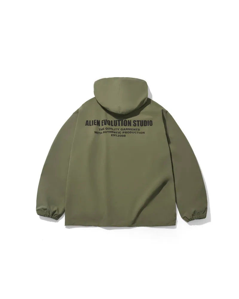 AES Classic Logo Water-Repellent Nylon Half Zip Hoodie