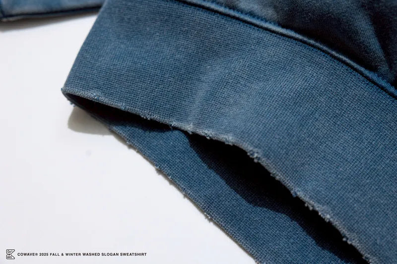 COWAVE 2025 Fall & Winter Wash Slogan Sweatshirt