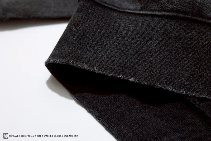 COWAVE 2025 Fall & Winter Wash Slogan Sweatshirt