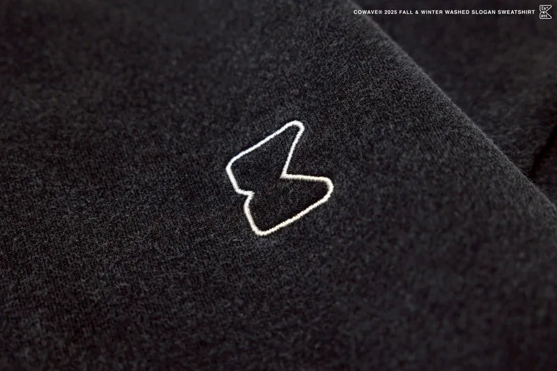 COWAVE 2025 Fall & Winter Wash Slogan Sweatshirt