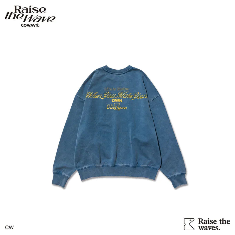 COWAVE 2025 Fall & Winter Wash Slogan Sweatshirt