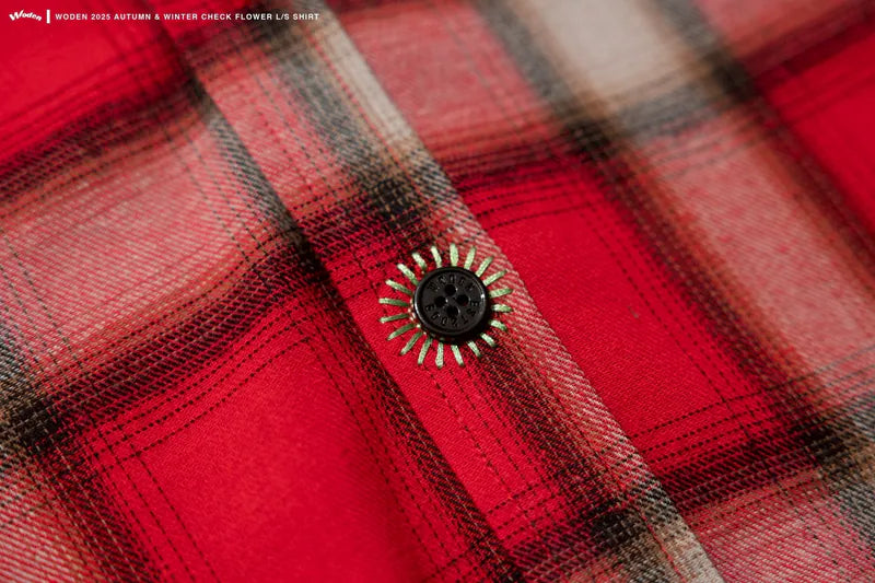 WODEN 2025 Autumn & Winter 018 Check Flower L/S Shirt