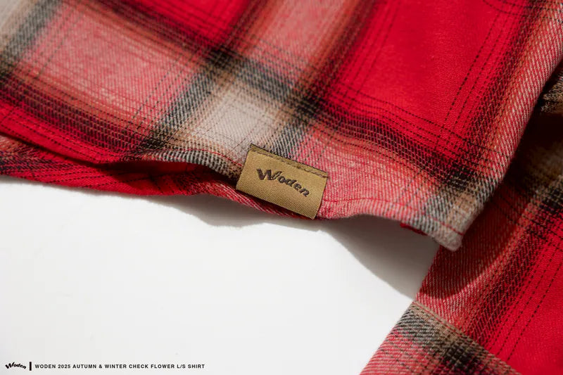 WODEN 2025 Autumn & Winter 018 Check Flower L/S Shirt