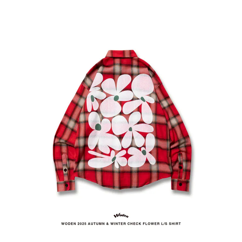 WODEN 2025 Autumn & Winter 018 Check Flower L/S Shirt
