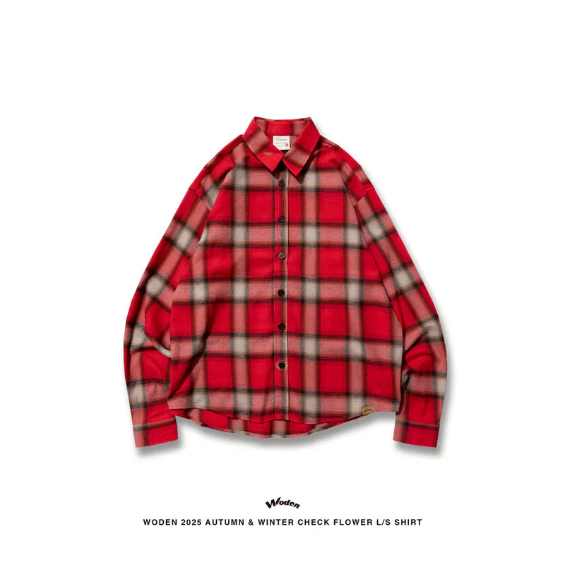 WODEN 2025 Autumn & Winter 018 Check Flower L/S Shirt