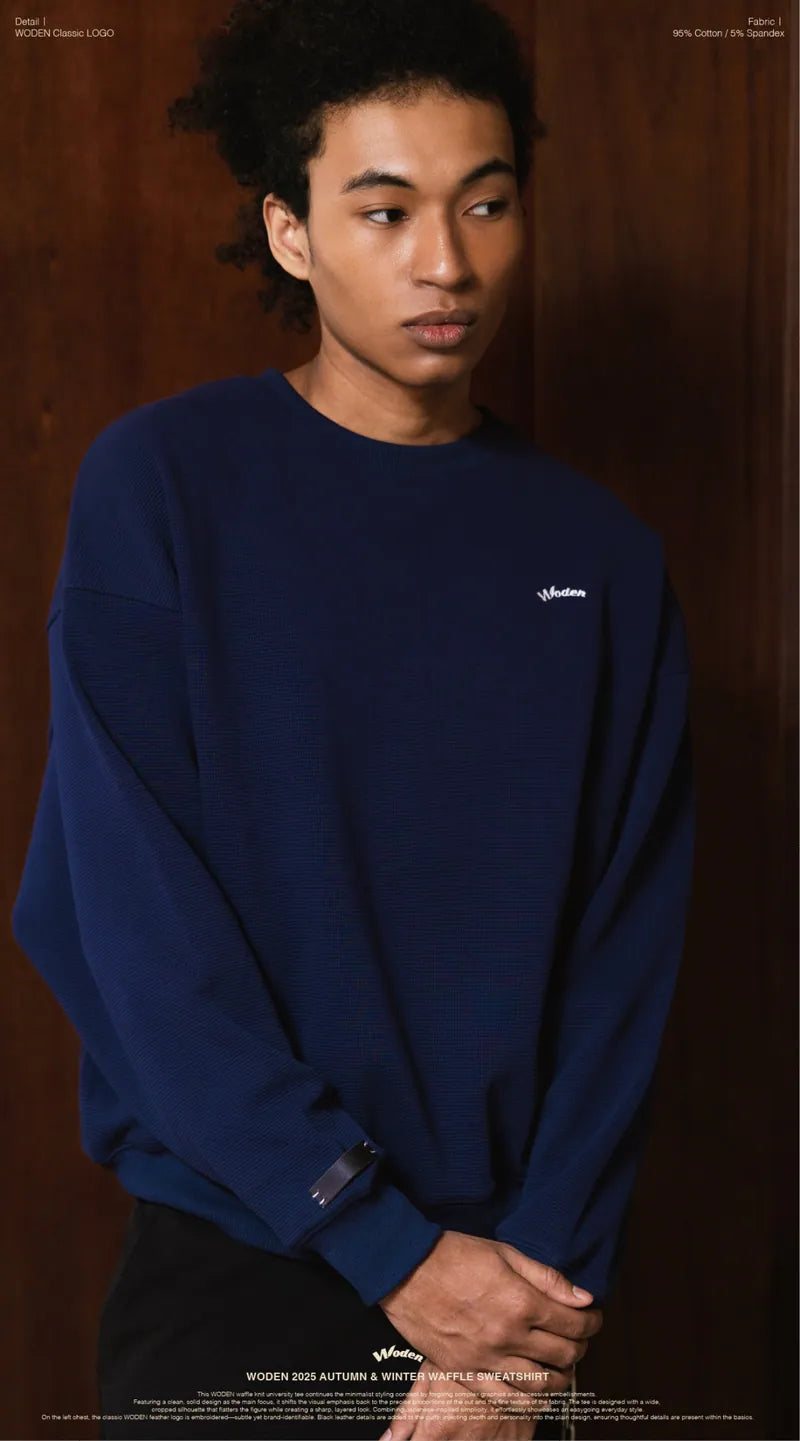 WODEN 2025 Autumn & Winter 021 Waffle Sweatshirt