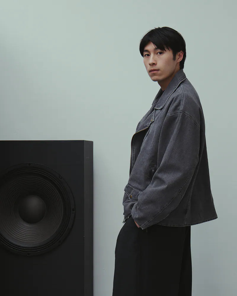 P.B.P - WASHED BIKER JACKET - GRAY