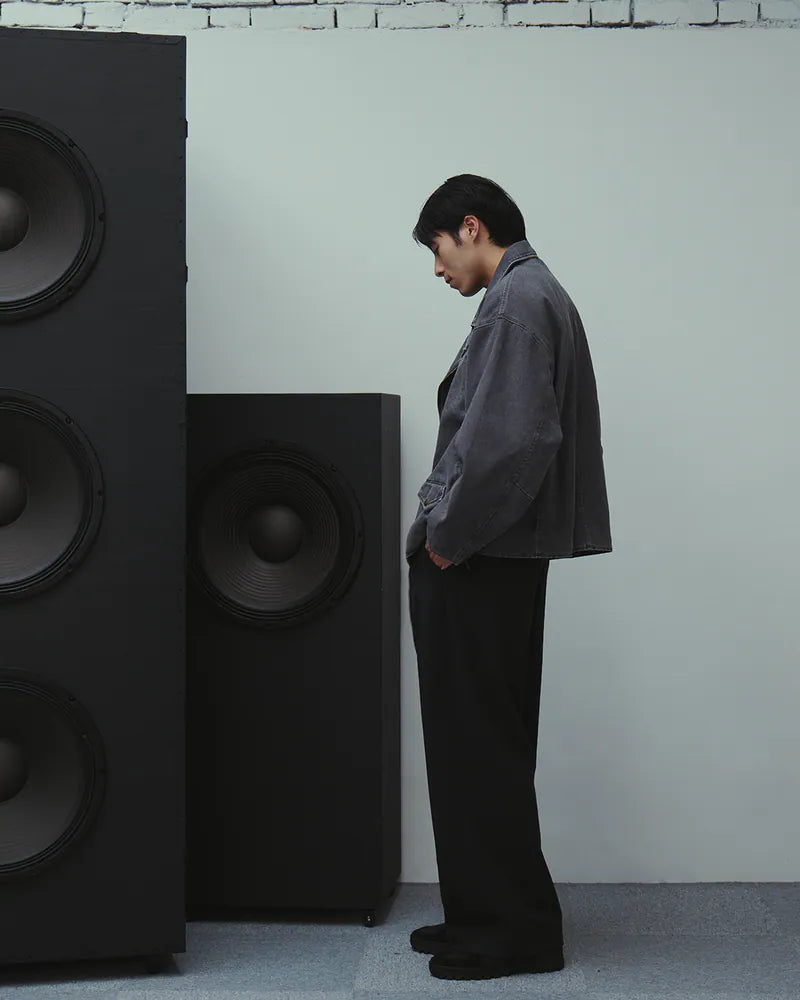 P.B.P - WASHED BIKER JACKET - GRAY