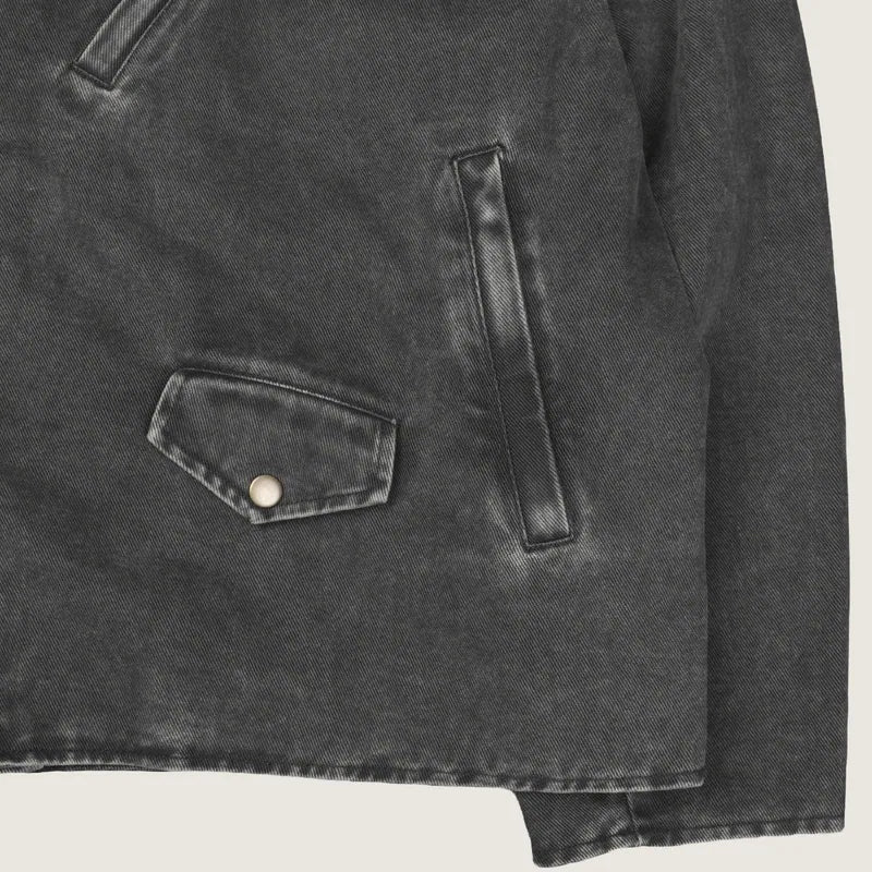 P.B.P - WASHED BIKER JACKET - GRAY