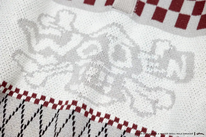 WODEN 2025 Autumn & Winter Skull Polo Sweater