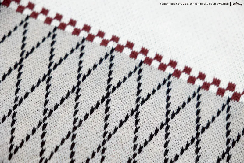 WODEN 2025 Autumn & Winter Skull Polo Sweater