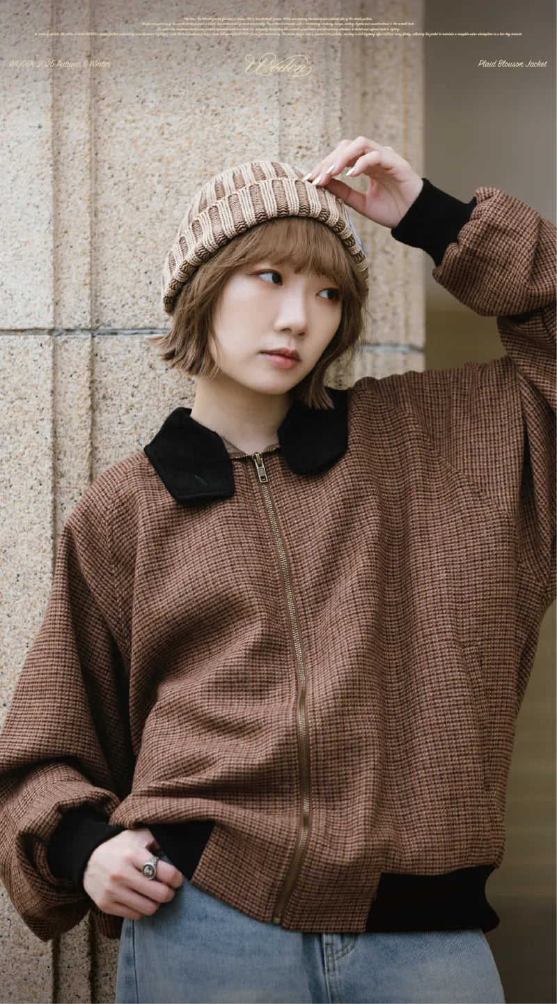 WODEN 2025 Autumn & Winter 022 Plaid Blouson Jacket