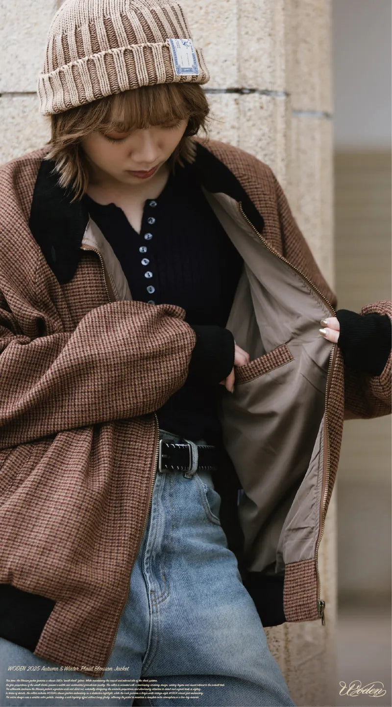 WODEN 2025 Autumn & Winter 022 Plaid Blouson Jacket