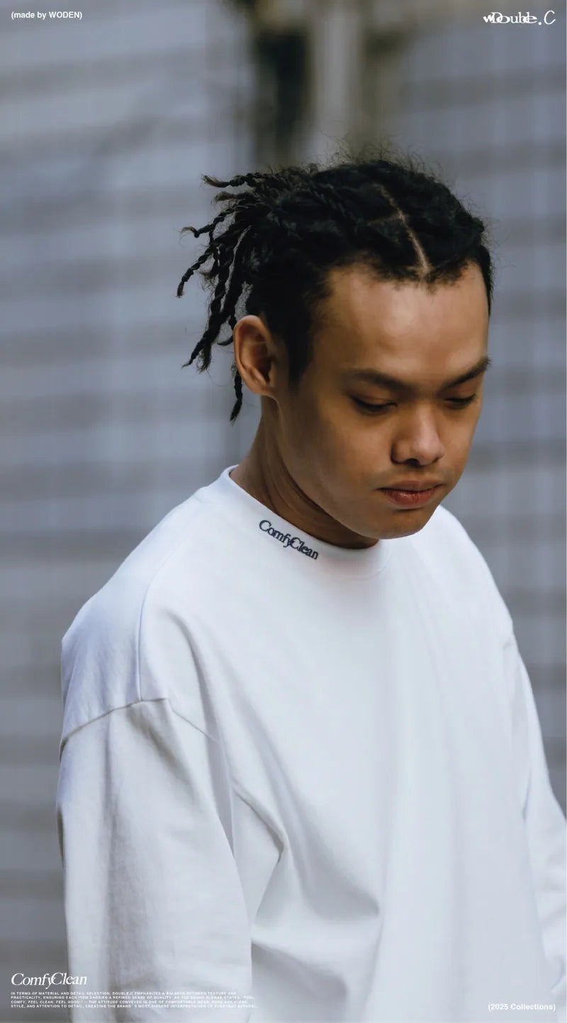 Double.C 2025 Autumn & Winter Simple LOGO L/S Tee
