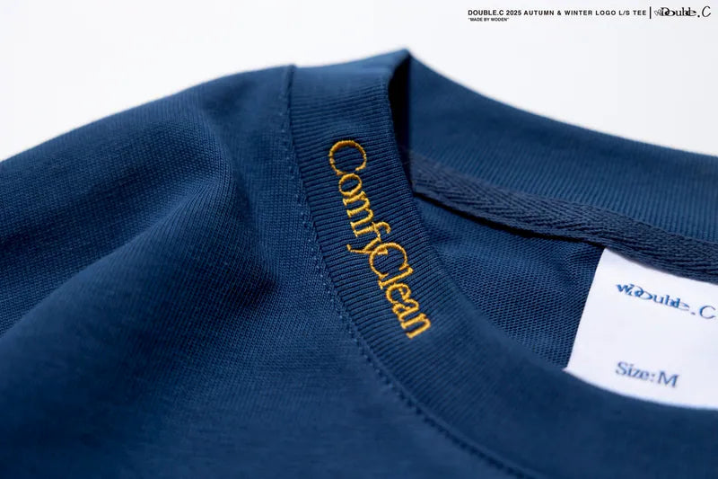 Double.C 2025 Autumn & Winter Simple LOGO L/S Tee